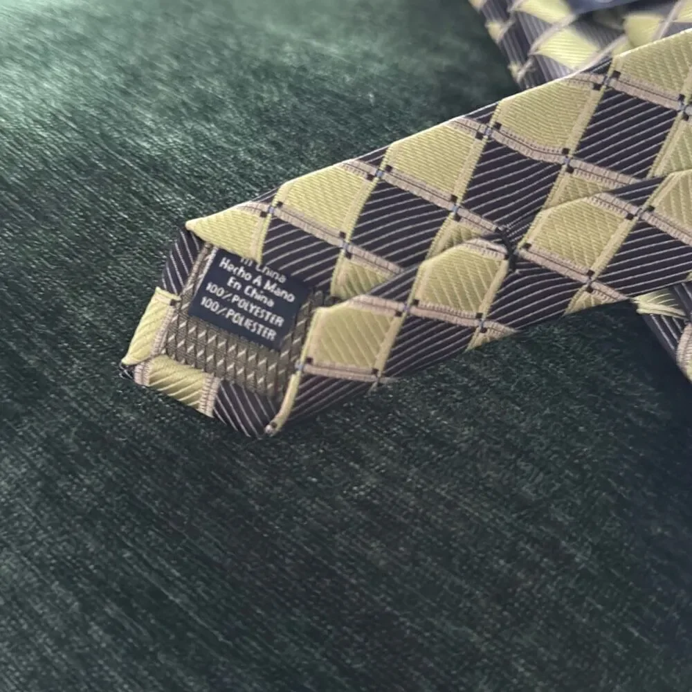 Stafford Essentials Suit Tie, light green, navy blue and silver.